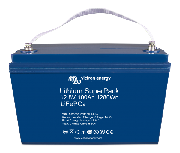 Lithium SuperPack 12.8V 100Ah 1280Wh (front-angle)