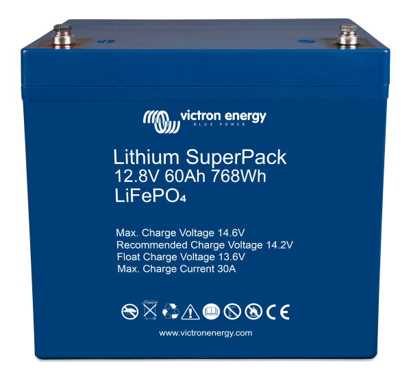 Lithium SuperPack 12.8V 60Ah 768Wh (front-angle)