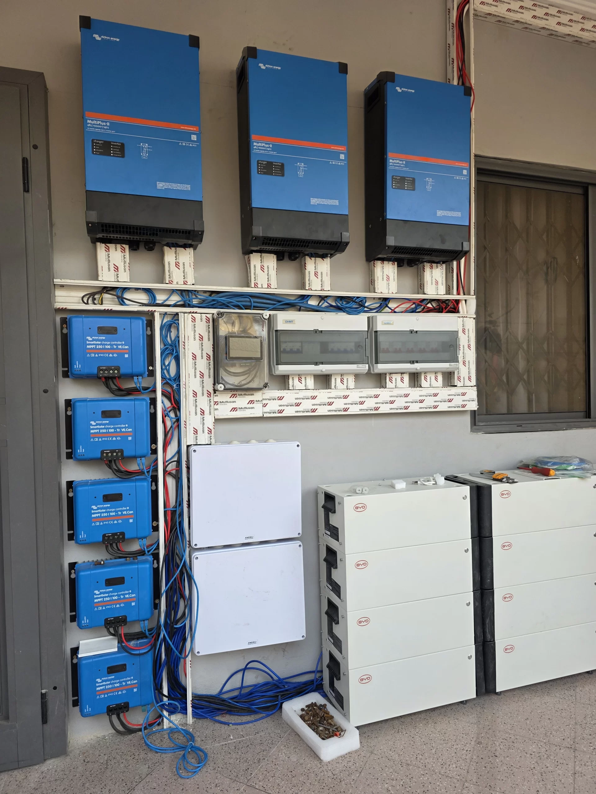 Complete professional solar system components installed by Nocheski Solar in Ghana